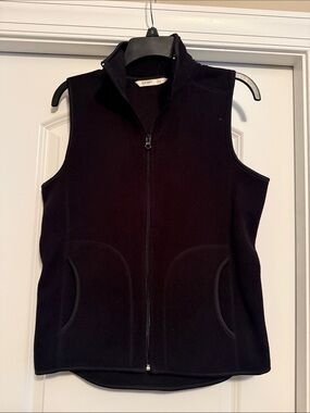 Old Navy Black Fleece Vest - Women's Full-Zip